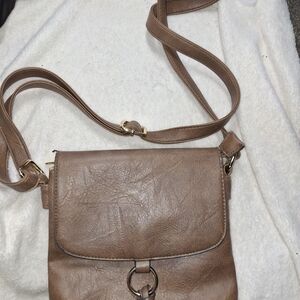Elegant Brown Leather Crossbody Bag